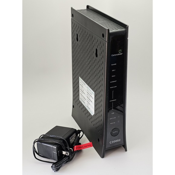 CenturyLink ZyXEL C3000Z DSL Modem Wireless Router & OEM Power Adapter - Picture 1 of 6